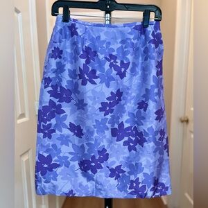 Kasper Lavender and Violet Floral A-Line Skirt